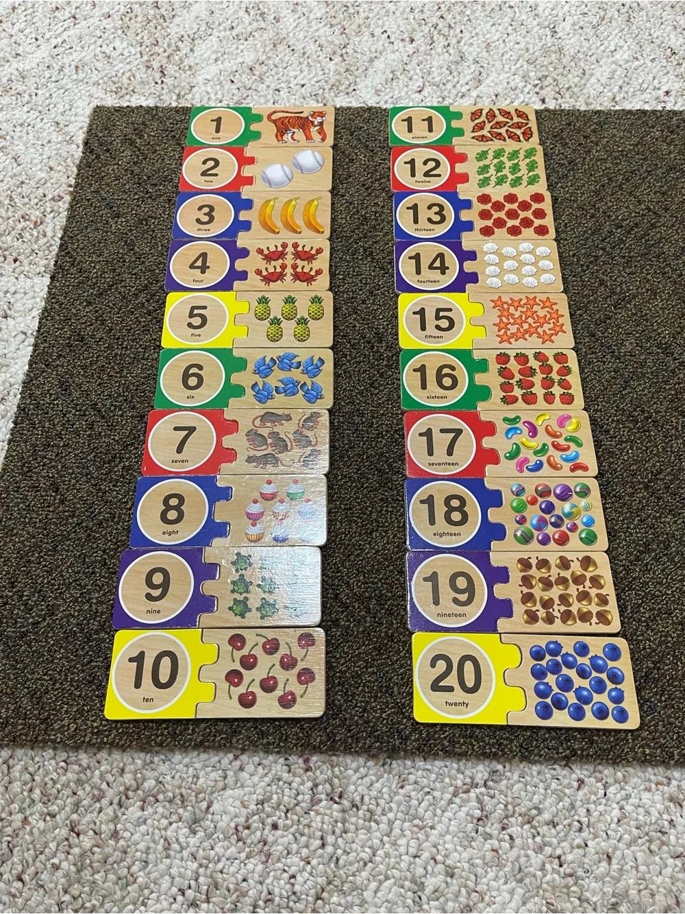 Melissa & Doug self-correcting wooden number puzzle with box and plexiglass lid